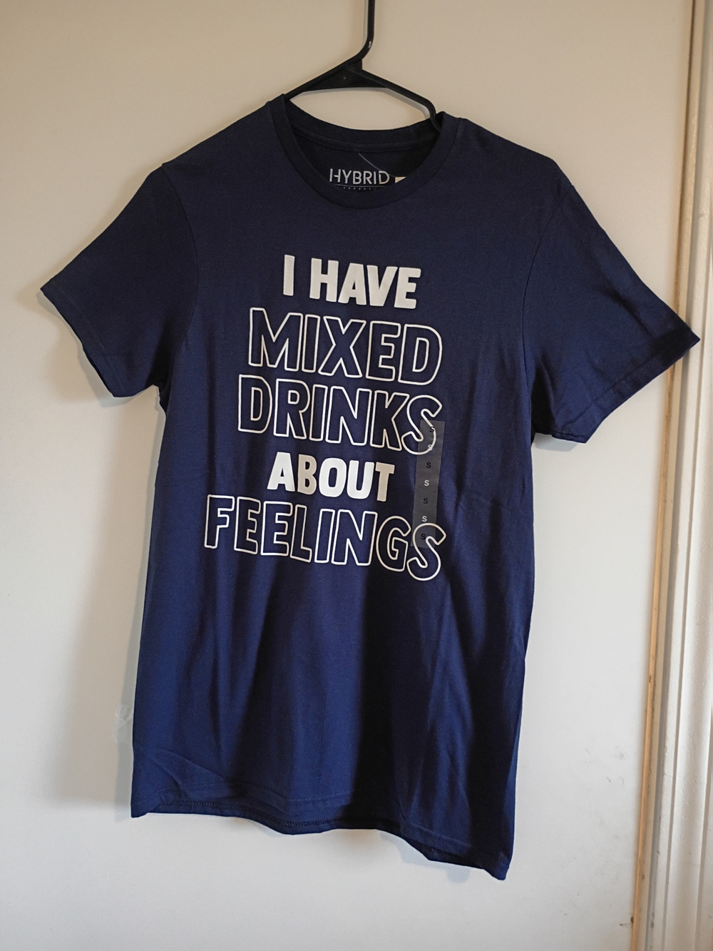 Hybrid & company Navy Graphic Tee - "I Have Mixed Drinks About Feelings"